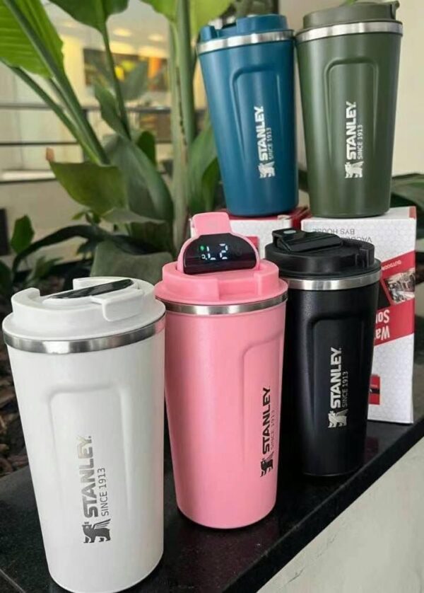 Copo Térmico 500ML LED Inox Com Tampa Acrílica