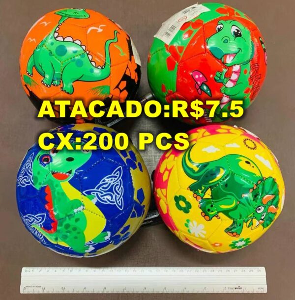 Mini Bola Futebol Costurada Infantil Com Desenho