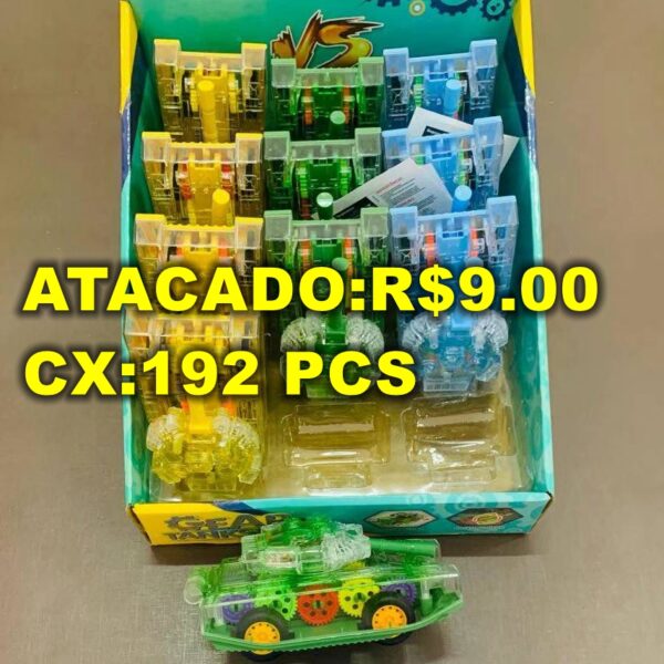 Carrinho de Fricção 4x4 Carro Tanque Transparente