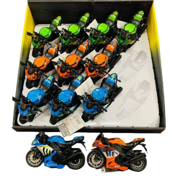 Moto Motocicleta Miniatura de Ferro de Brinquedo Crianças e Colecionadores Com Som, Luz e Fricção