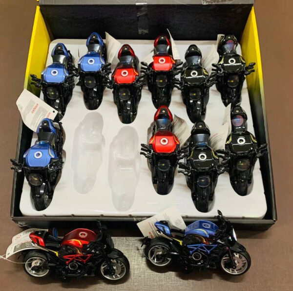 Moto Motocicleta Miniatura de Ferro de Brinquedo Crianças e Colecionadores Com Som, Luz e Fricção