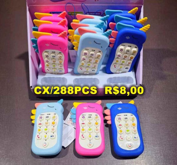 Brinquedo Telefone Celular Com 13 botões Para Aprendizagem Com Som Números