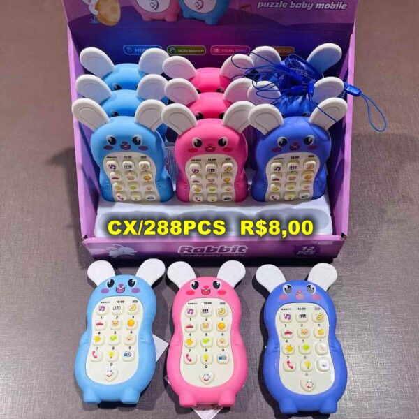 Brinquedo Telefone Celular Com 13 botões Para Aprendizagem Com Som Números