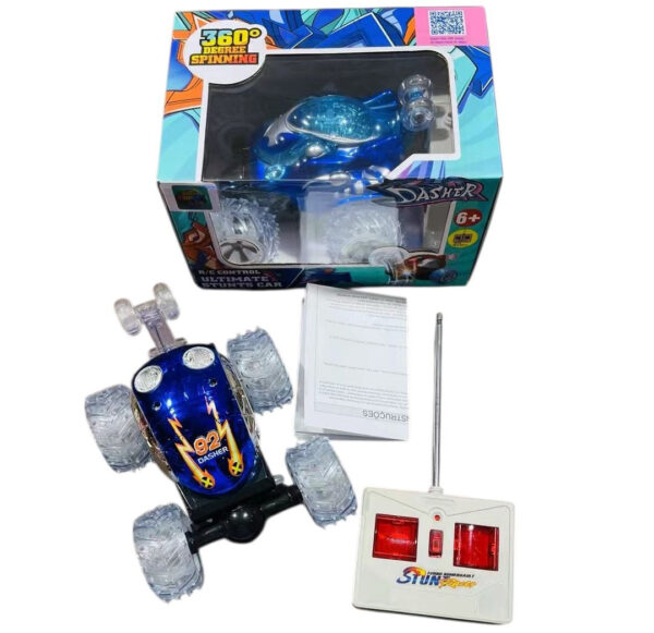 Carinho Controle Remoto Carro Maluco Gira 360º C/ Luzes Led
