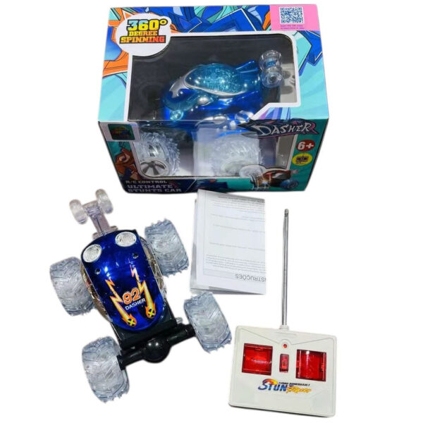 Carinho Controle Remoto Carro Maluco Gira 360º C/ Luzes Led