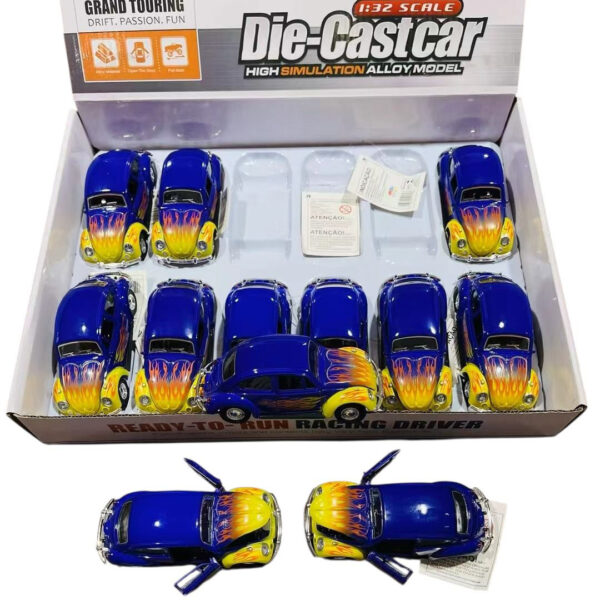 Carrinho Fusca Metal Miniatura Fricção Escala 1:32