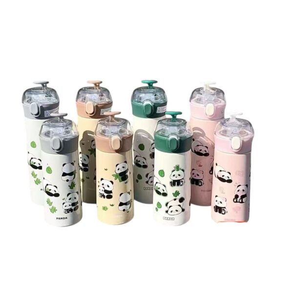 Garrafa Térmica Infantil Com Canudo Aço Inox  500ml Ursinhos Estilosos