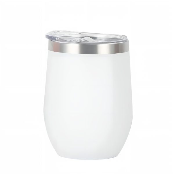 Copo Térmico Cuia 360ML Inox Com Tampa Acrílica (Branco)