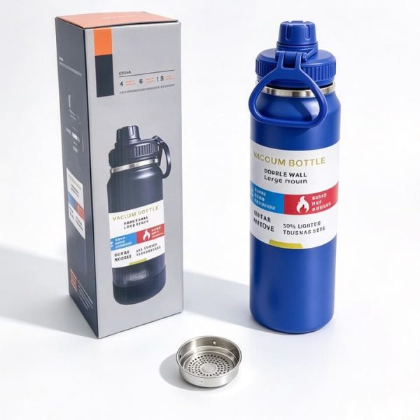Garrafa Térmica Inox de 800ml (Azul Royal)