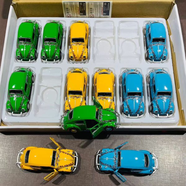 Carrinho Fusca Ferro Fricção Metal Miniatura Brinquedo