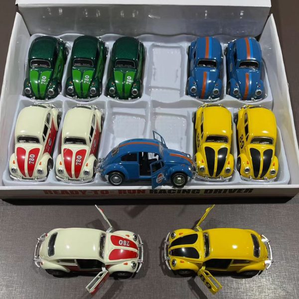 Carrinho Fusca Ferro Fricção Metal Miniatura Brinquedo