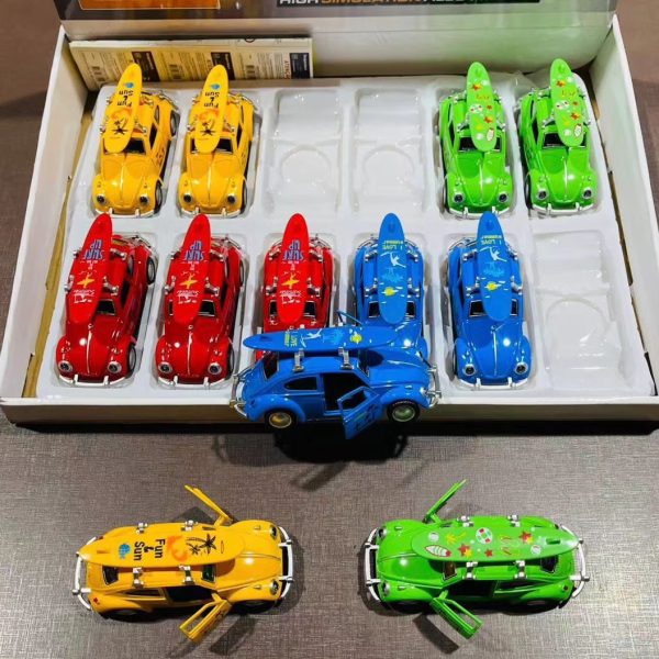 Carrinho Fusca Ferro Fricção Metal Miniatura Brinquedo