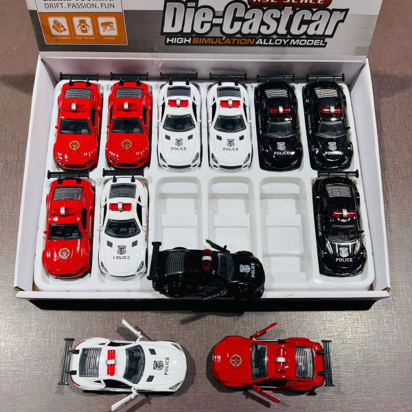 Miniatura Carro De Polícia Pick-up Police Abre Porta Fricção