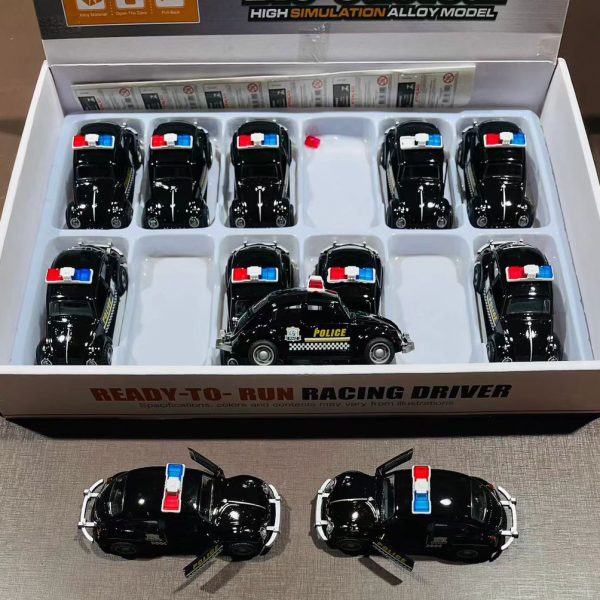 Miniatura Carro De Polícia Pick-up Police Abre Porta Fricção