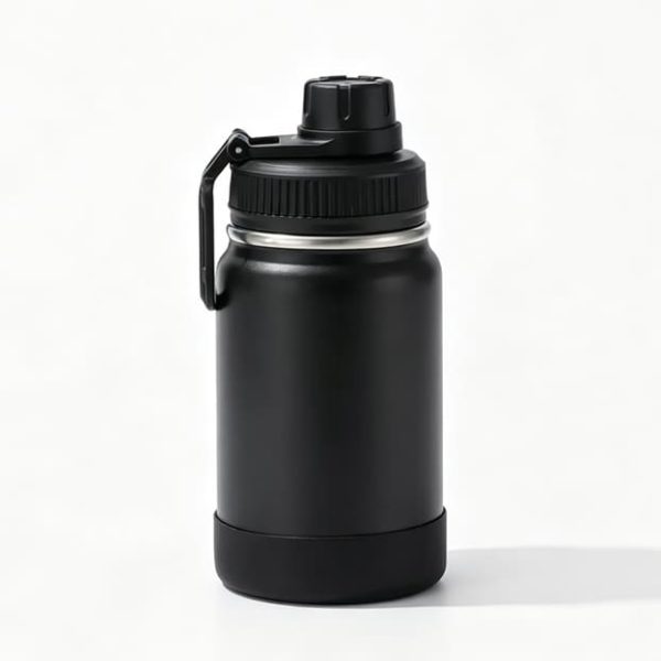 Garrafa Térmica 350 Ml Com Base Silicone Cor Preta