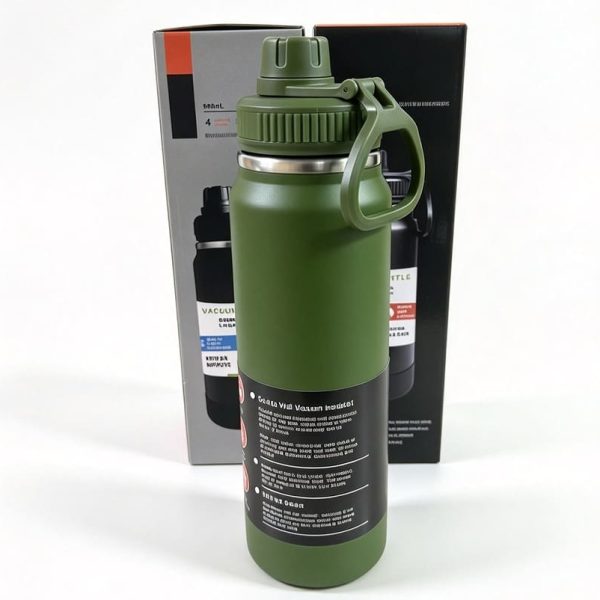 Garrafa Térmica Inox de 800ml (Verde Militar)