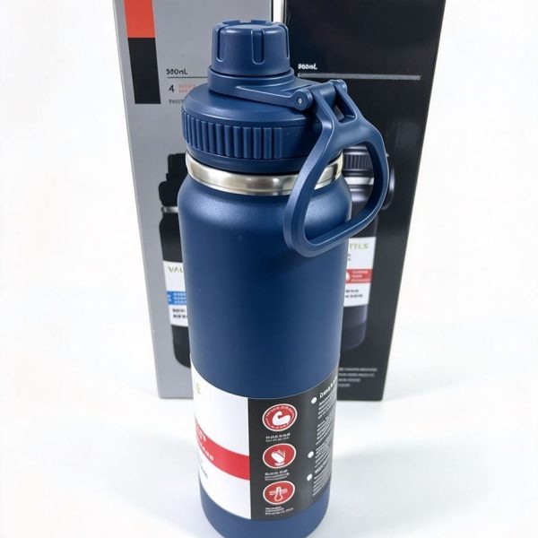 Garrafa Térmica Inox de 800ml (Azul Marinho)